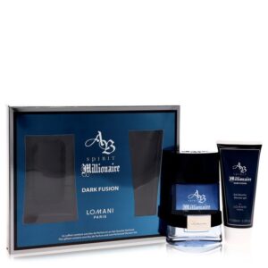 Spirit Millionaire Dark Fusion by Lomani Gift Set - 3.3 oz Eau De Parfum Spray + 3.3 oz Shower Gel  for Men