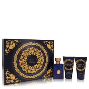 Versace Pour Homme Dylan Blue by Versace Gift Set - 1.7 oz Eau De Toilette Spray + 1.7 oz After Shave Balm + 1.7 oz Shower Gel  for Men