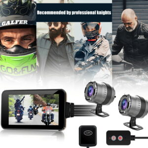 MT23C GPS WIFI Touch HD 1080P Waterproof Camera Motorcycle DVR Dash Cam Front Rear Dual Cam Driving Video Recorder Tracker built in 32GB
