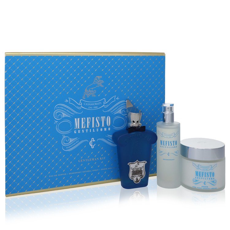 Mefisto Gentiluomo by Xerjoff Gift Set - 3.4 oz Eau De Parfum Spray + 3.4 oz Deodorant Spray + 6.7 oz Shave and Post Shave Cream