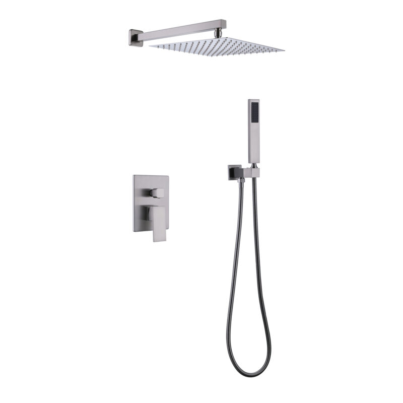 Trustmade Wall Mounted Square Rainfall Pressure-Balanced Complteted Shower System with Rough-in Valve