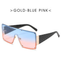 Oversized Square Sunglasses Women 2023 Fashion Metal Frame Vintage Sun Glasses Men Shades Retro Gradient Visor Zonnebril Dames